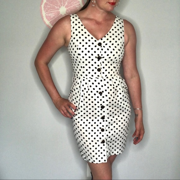 Vintage Scarlett dress black and white polka dot - Picture 1 of 6